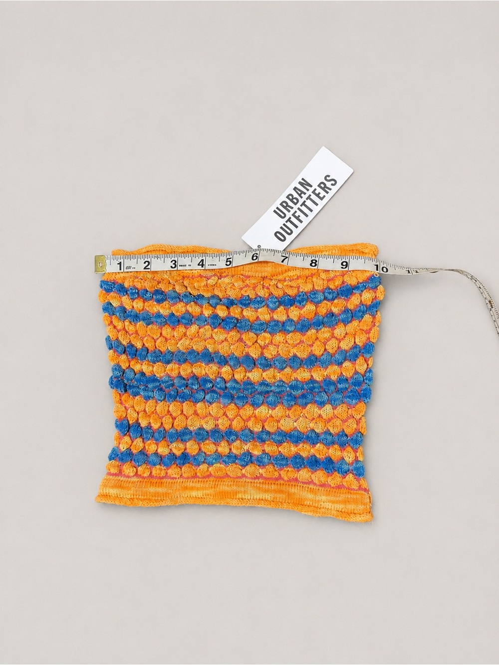 NWT Urban Outfitters Orange Mot Textured Knit Tube Top | Size Small - Picture 2 of 4